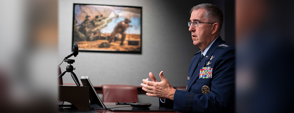 Vice Chairman of the Joint Chiefs of Staff Gen. Hyten virtual chats with students at National Defense University